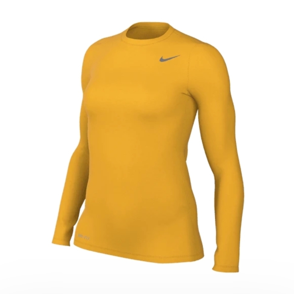 Nike - Women's Legend Long Sleeve Tee (Standard Fit) S - Sundown/Cool Grey - NWT